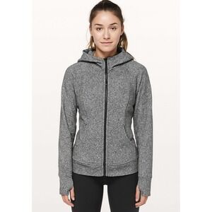 Lululemon Scuba Hoodie Light Cotton Fleece Sz 6 Luminesce Splatter White Black